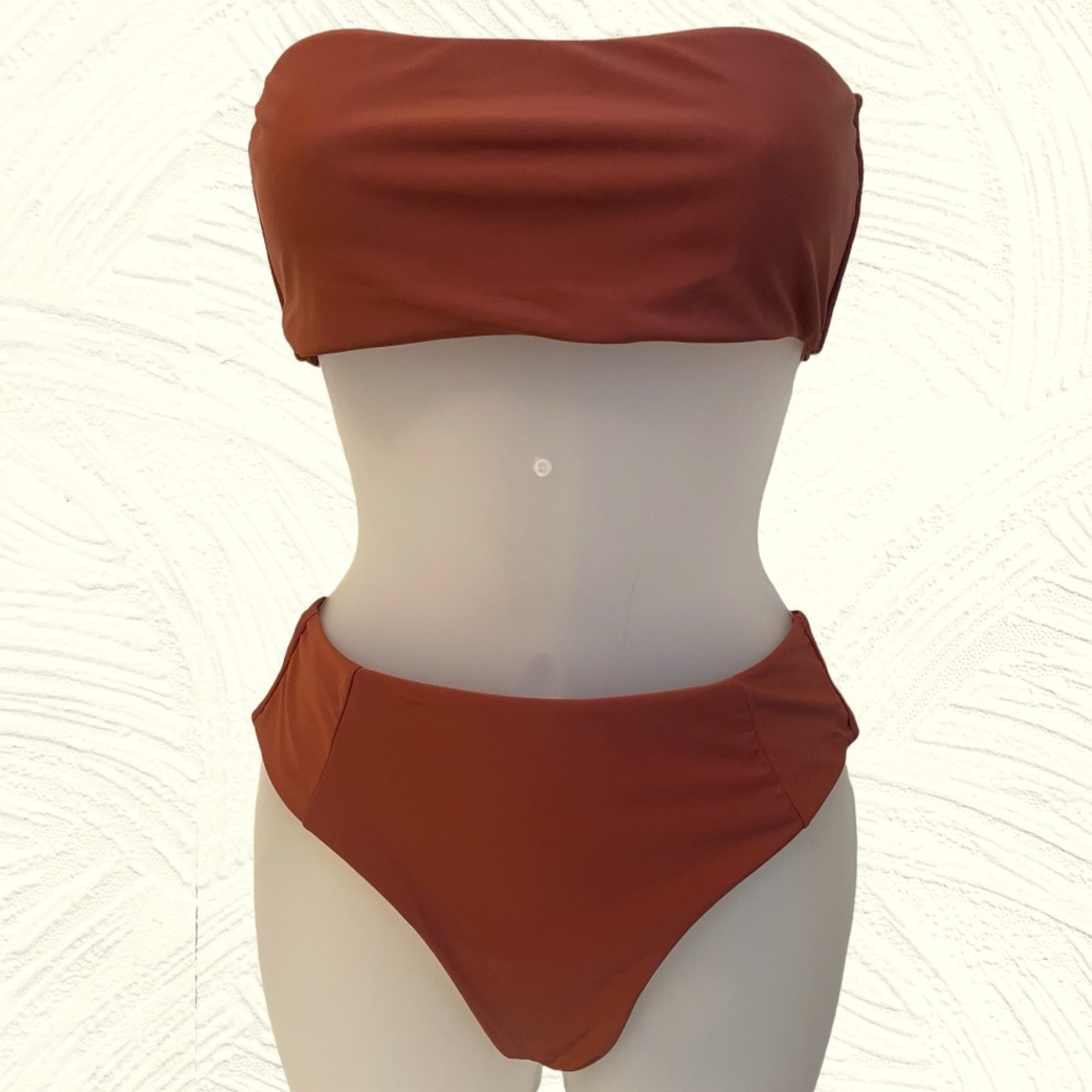 SHEIN Women’s 2 Piece Bikini Set- Brown‎ -Small